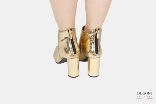 Stivaletto in pelle stampata oro </br> D1724 Outlet