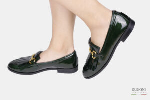 Mocassino in vernice galassia verde  </br> D1731 Mocassini