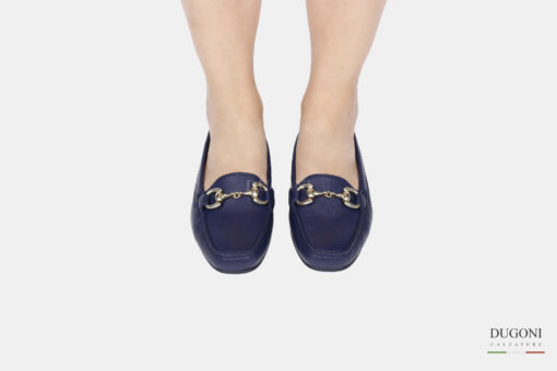 Mocassino tubolare in pelle blu_LIVERPOOL</br> D1736 Mocassini