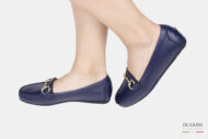 Mocassino tubolare in pelle blu_LIVERPOOL</br> D1736 Mocassini