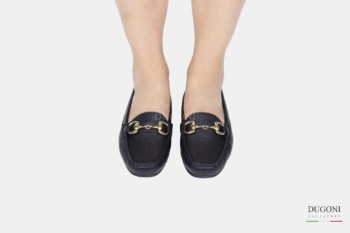 Mocassino tubolare in pelle nera _LIVERPOOL</br> D1737 Mocassini