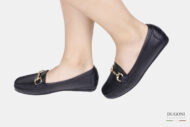 Mocassino tubolare in pelle nera _LIVERPOOL</br> D1737 Mocassini