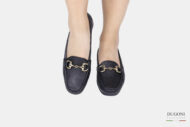 Mocassino tubolare in pelle nera _LIVERPOOL</br> D1737 Mocassini