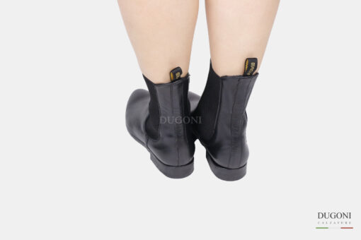 Stivaletto in pelle nera con elastici </br> D1743 Scarpe donna
