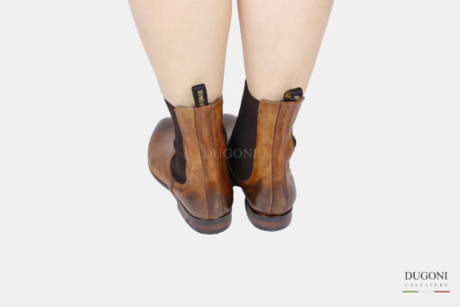 Stivaletto  in pelle marrone cuoio </br> D1744 Scarpe donna