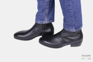 Stivaletto texano in pelle nera_PAWELK’S </br> U406 Calzature uomo