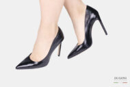 Décolleté in verlux nero con stiletto<br/> D1766 Décolleté