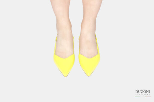 Slingback in pelle lime </br> D1757 Scarpe donna