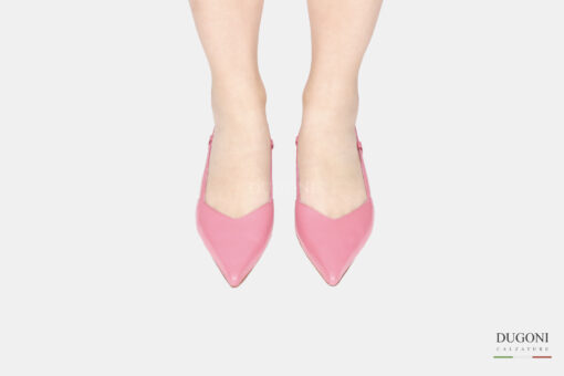 Slingback in pelle rosa </br> D1758 COLLEZIONE SPOSA
