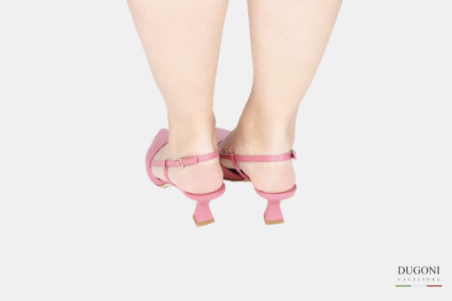 Slingback in pelle rosa </br> D1758 COLLEZIONE SPOSA
