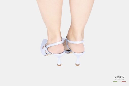 Slingback con cinturino in pelle azzurro cielo </br> D1767 COLLEZIONE SPOSA
