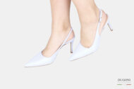 Slingback  in pelle azzurro cielo </br> <span>-lavorazione a sacchetto- </span><br/>D1772 COLLEZIONE SPOSA