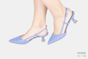 Slingback in pelle blu fiordaliso </br> D1759 Scarpe donna