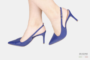 Slingback  in pelle blu </br> <span>-lavorazione a sacchetto- </span></br>Cristy Italy <br/>D1771 Scarpe donna