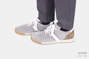 Sneakers in camoscio grigio – BRECOS </br> U421 Calzature uomo