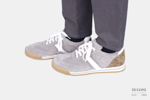 Sneakers in camoscio grigio – BRECOS </br> U421 Calzature uomo