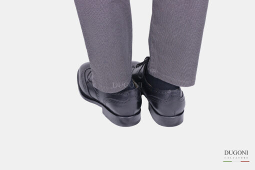Stringata pelle nero a sacchetto </br> U413 Calzature uomo