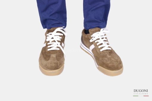 Sneakers in camoscio palude – BRECOS </br> U422 Calzature uomo