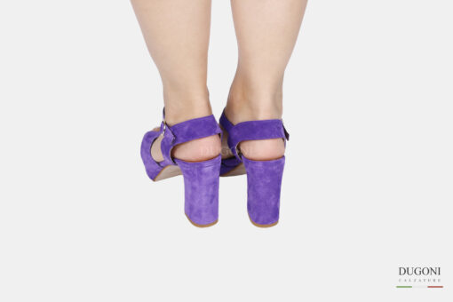 Sandalo plateau in camoscio viola  </br> D1791 Outlet