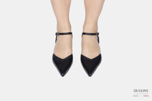 Mary Jane a cuore  in pelle nera </br> D1792 Mary Jane
