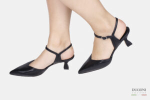 Mary Jane a cuore  in pelle nera </br> D1792 Mary Jane