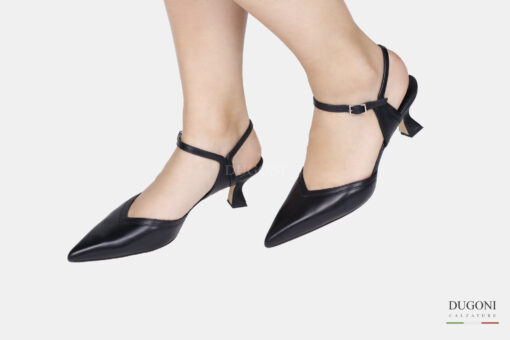 Mary Jane a cuore  in pelle nera </br> D1792 Mary Jane