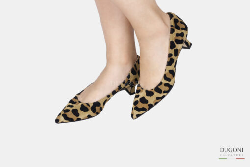 Décolleté sfoderata in camoscio leopardino <br/> <span>-ultraleggere – </span></br> D1806 Décolleté