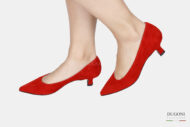 Décolleté sfoderata in camoscio rosso <br/> <span>-ultraleggere – </span></br> D1807 Décolleté