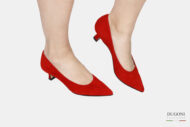 Décolleté sfoderata in camoscio rosso <br/> <span>-ultraleggere – </span></br> D1807 Décolleté