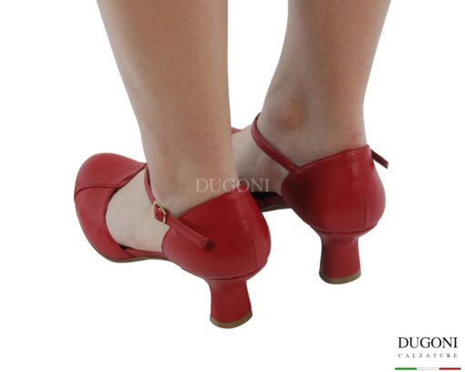 Mary Jane a T in pelle rossa  <br/> D1867 Mary Jane