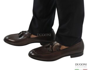 Mocassino nappine in pelle moro </br> <span>-lavorazione blake- </span></br> BRECOS </br> U437 Calzature uomo