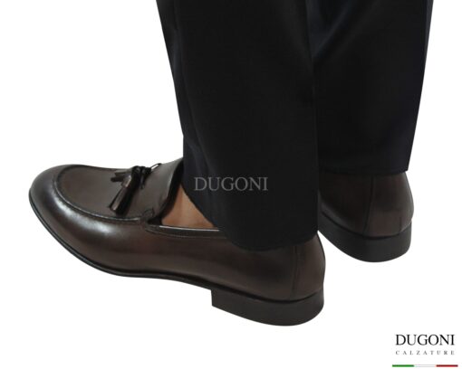 Mocassino nappine in pelle marrone </br> <span>-lavorazione blake- </span></br> BRECOS </br> U437 Calzature uomo