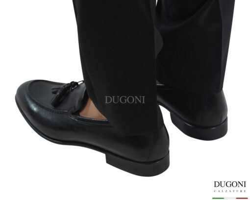 Mocassino  nappine in pelle nera </br> <span>-lavorazione blake- </span></br> BRECOS </br> U438 Calzature uomo