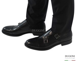 Doppiafibbia in pelle nera </br> <span>-lavorazione blake- </span></br>BRECOS </br> U293 Calzature uomo Doppiafibbia in pelle nera </br> <span>-lavorazione blake- </span></br>BRECOS </br> U293 Calzature uomo