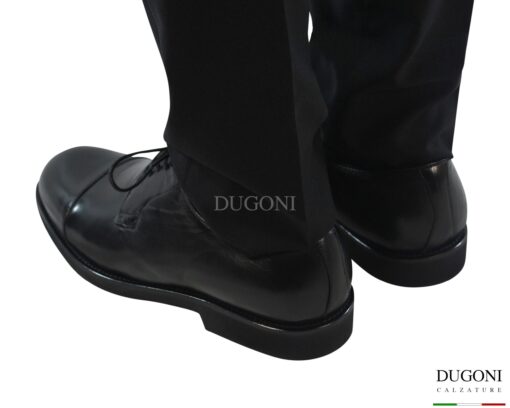 Derby calibrata  in pelle nera </br> <span>-plantare estraibile- </span></br> U439 Calzature uomo