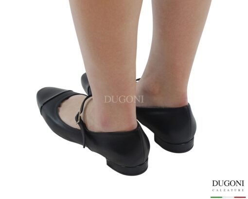 Mary Jane piatta  in pelle nera  <br/> D1866 Ballerine