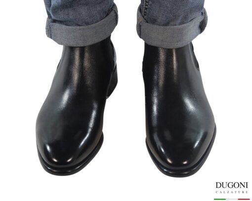 Stivaletto sfilato in pelle nera </br> <span>-lavorazione blake- </span></br> U434 Calzature uomo