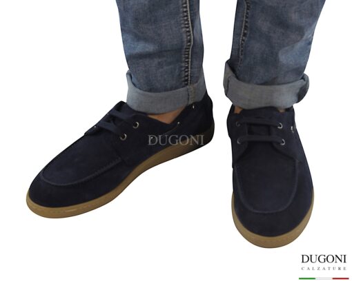 Scarpa  barca in vitello rovesciato blu </br> <span>-plantare estraibile – </span></br> BRECOS </br> U442 Calzature uomo
