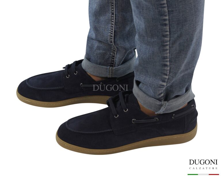 Scarpa  barca in vitello rovesciato blu </br> <span>-plantare estraibile – </span></br> BRECOS </br> U442 Calzature uomo