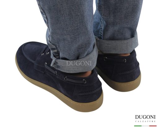 Scarpa  barca in vitello rovesciato blu </br> <span>-plantare estraibile – </span></br> BRECOS </br> U442 Calzature uomo