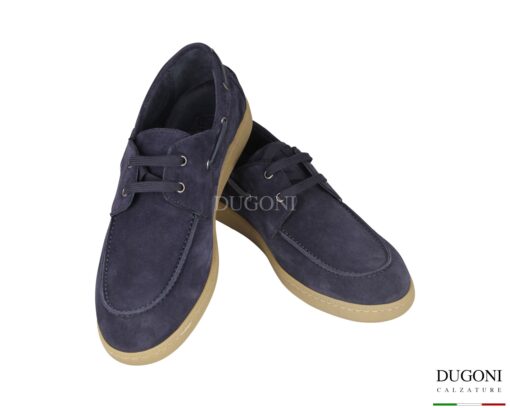 Scarpa  barca in vitello rovesciato blu </br> <span>-plantare estraibile – </span></br> BRECOS </br> U442 Calzature uomo