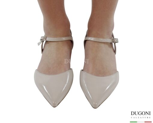 Mary Jane piatta  in pelle verlux avorio <br/> D1865 Ballerine
