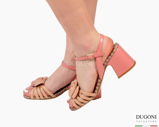 Sandalo mignon in vernice rosa  </br> D1897 Sandali