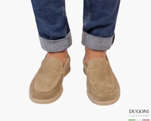 Mocassino ultraleggero scamosciato sabbia </br> DUGONI </br> U455 Calzature uomo
