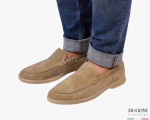 Mocassino ultraleggero scamosciato sabbia </br> DUGONI </br> U455 Calzature uomo