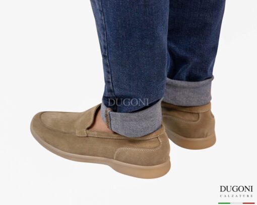 Mocassino ultraleggero scamosciato sabbia </br> DUGONI </br> U455 Calzature uomo