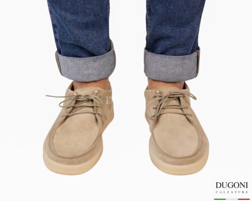 Scarpa ultraleggera scamosciata sabbia_DUGONI </br> U454 Calzature uomo