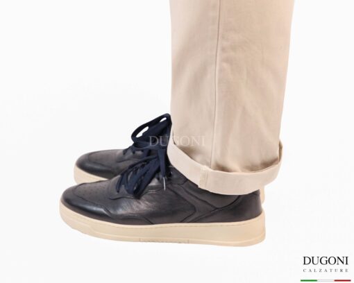 Sneakers in pelle blu_ DUGONI </br>U451 Calzature uomo
