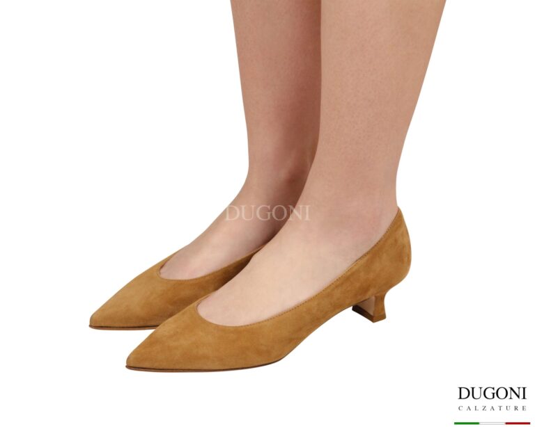 Décolleté sfoderata in camoscio marrone cuoio  <br/> <span>-ultraleggere – </span> <br/> D1923 Décolleté