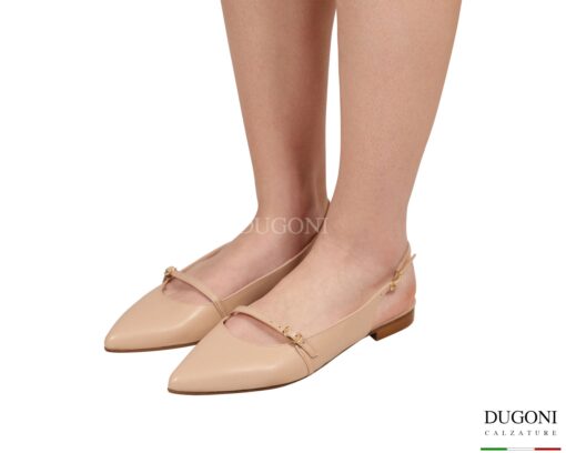 Sligback flat in pelle cipria  con fascetta </br> D1928 Scarpe donna